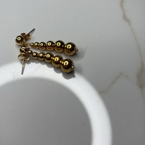 Stainless steel drop  earrings - Picture 2 of 4